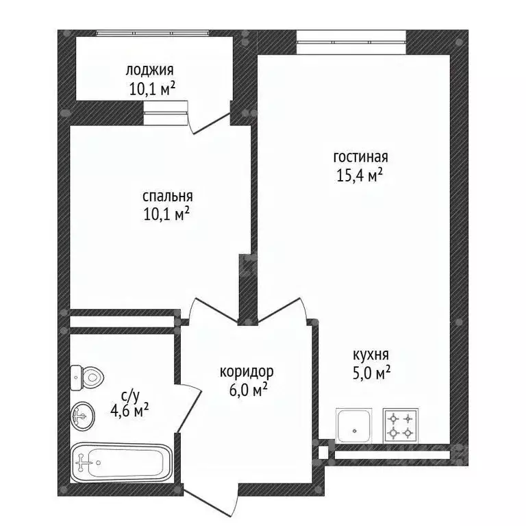 2-к кв. Башкортостан, Уфа Айская ул., 61 (43.8 м) - Фото 1