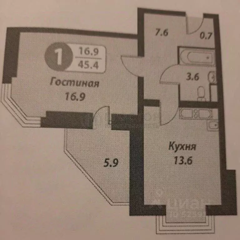 1-к кв. Москва ул. Лобачевского, 45 (42.0 м) - Фото 2