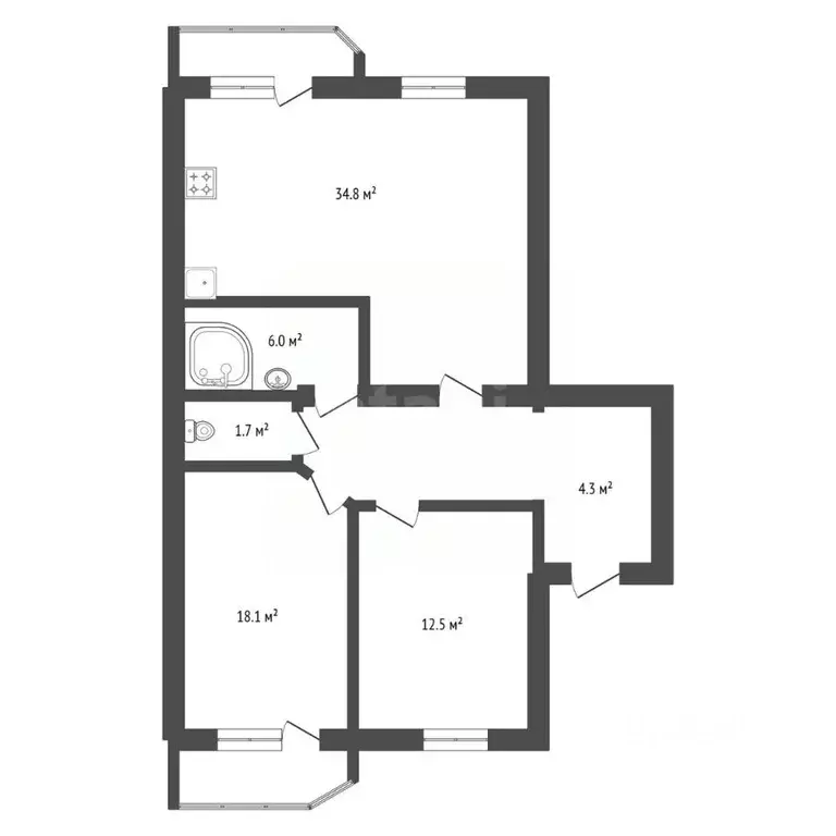 3-к кв. Амурская область, Благовещенск Амурская ул., 230 (94.7 м) - Фото 1