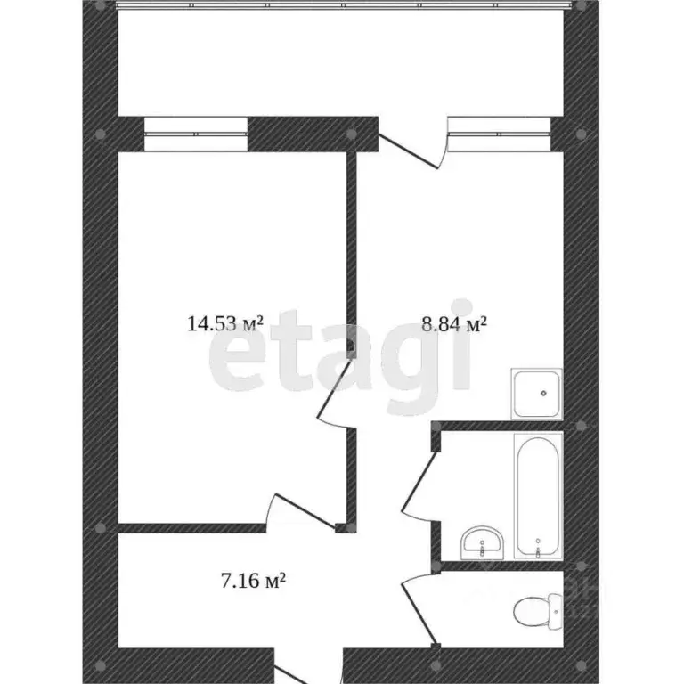 1-к кв. Белгородская область, Шебекино ул. Шумилова, 22 (38.9 м) - Фото 1
