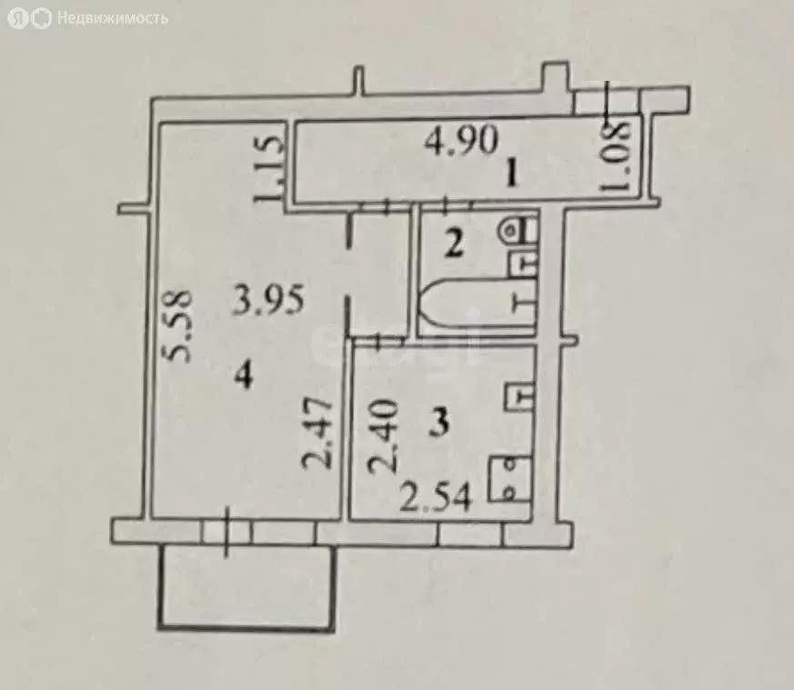 1-комнатная квартира: Липецк, улица Космонавтов, 32 (32 м) - Фото 1