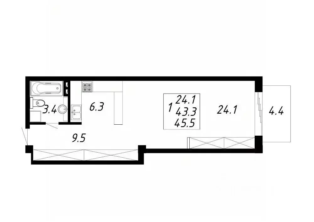 1-к кв. Ставропольский край, Ессентуки Озеро жилой комплекс (45.5 м) - Фото 1