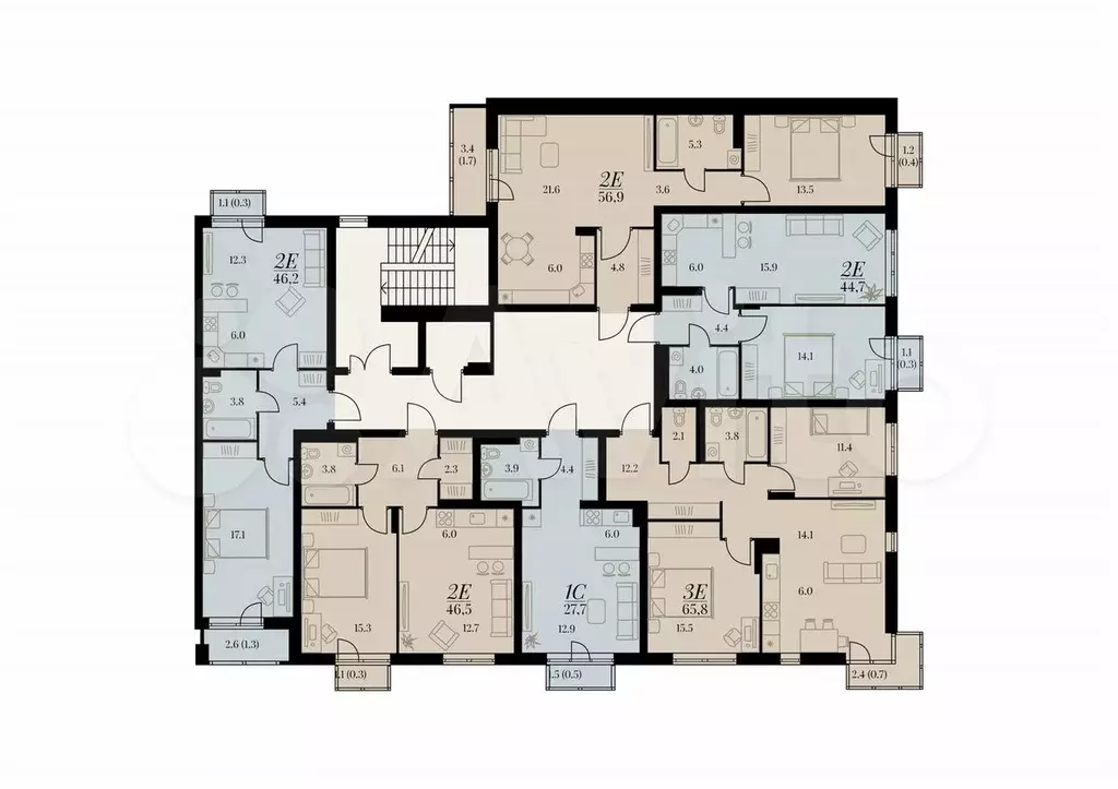 Квартира-студия, 27,7 м, 2/4 эт. - Фото 1
