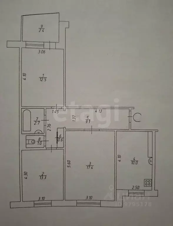 3-к кв. Татарстан, Казань ул. Адоратского, 9 (66.0 м) - Фото 1