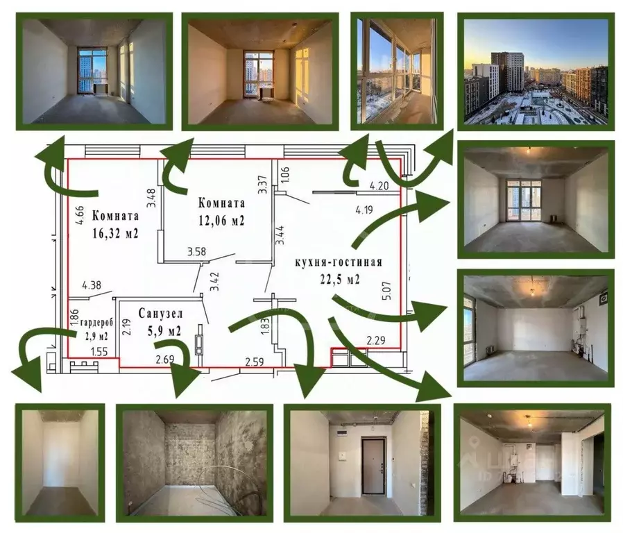 2-к кв. Рязанская область, Рязань Гражданская ул., 21 (71.0 м) - Фото 1