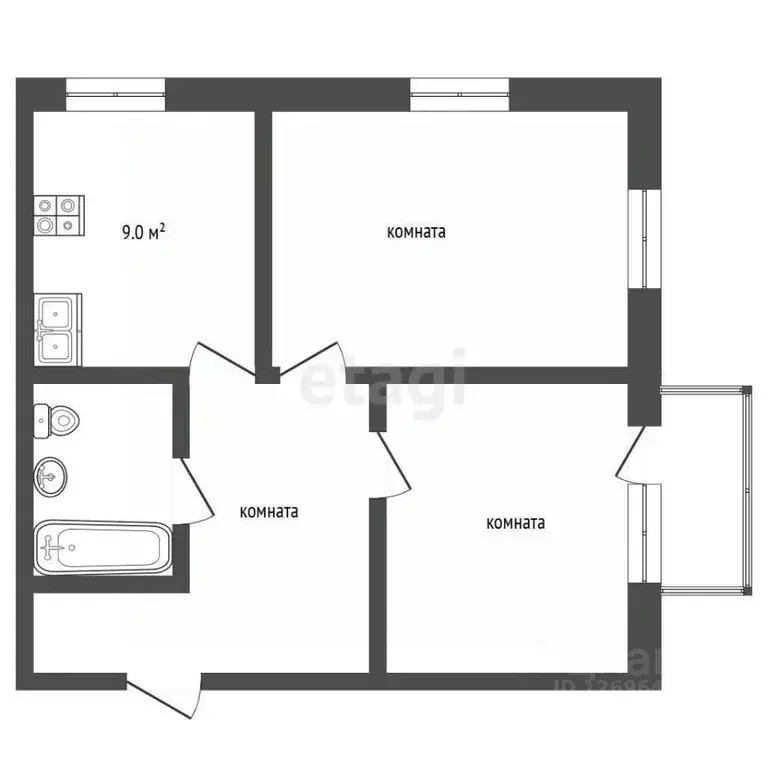 2-к кв. Московская область, Лобня Центральная ул., 8 (57.6 м) - Фото 0