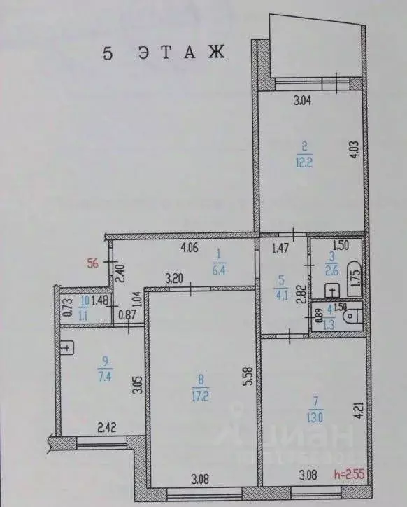 3-к кв. Алтайский край, Барнаул ул. Весенняя, 12А (65.3 м) - Фото 1