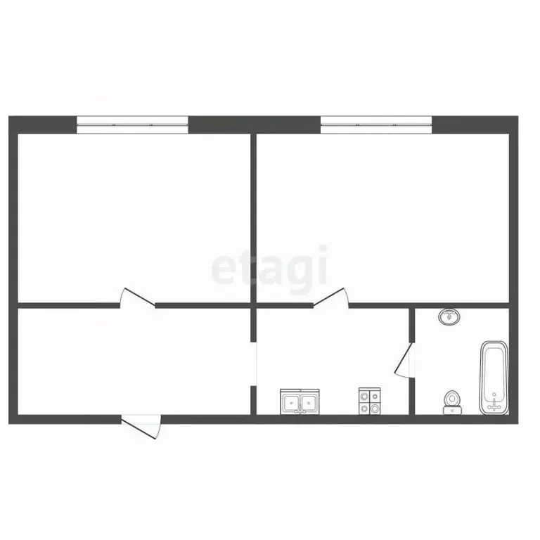 2-к кв. Тюменская область, Тюмень Тарманы мкр, ул. Малышева, 35 (32.4 ... - Фото 2