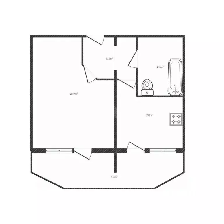 1-к кв. Брянская область, Брянск Московский просп., 95к1 (33.0 м) - Фото 0
