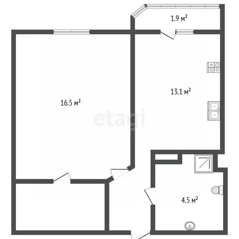 1-к кв. Ленинградская область, Кудрово г. Всеволожский район, ... - Фото 2