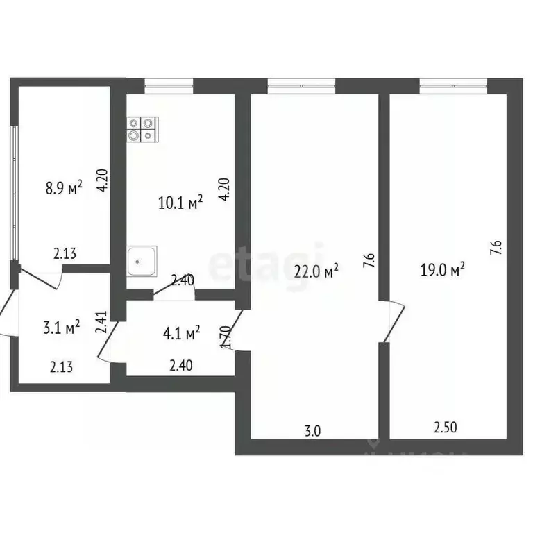 2-к кв. Башкортостан, Миякинский сельсовет, с. Киргиз-Мияки ул. ... - Фото 2