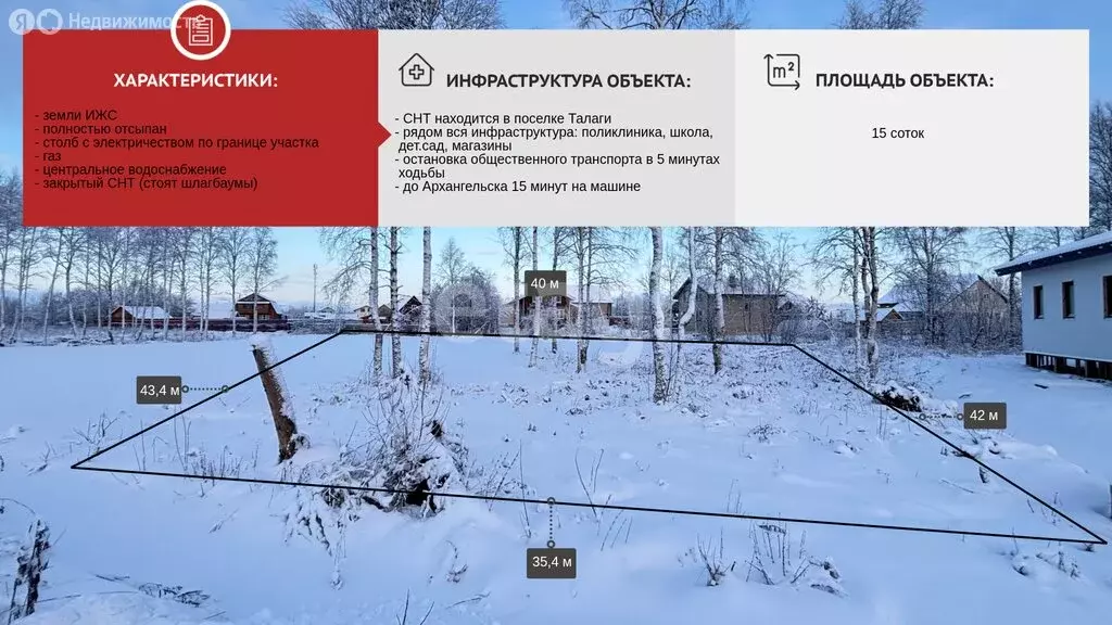 Участок в посёлок Талаги, ДНТ Алмаз-2 (15 м) - Фото 2