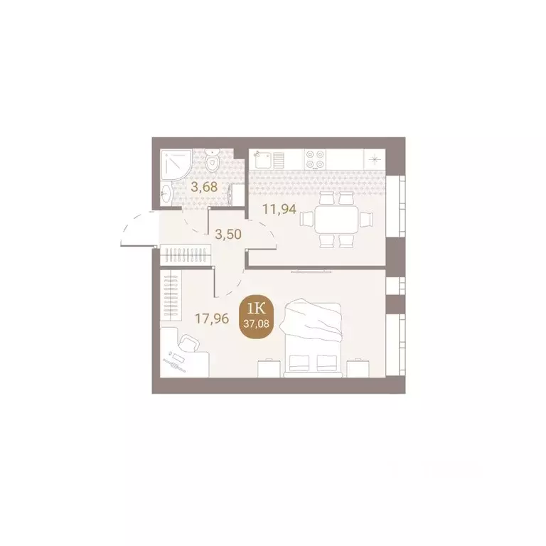 1-к кв. Пензенская область, Пенза Артель жилой комплекс (37.08 м) - Фото 1