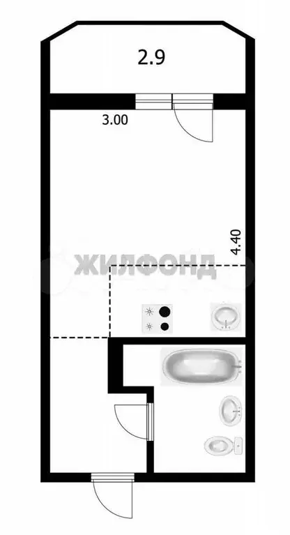 Квартира-студия, 19,4 м, 6/17 эт. - Фото 0