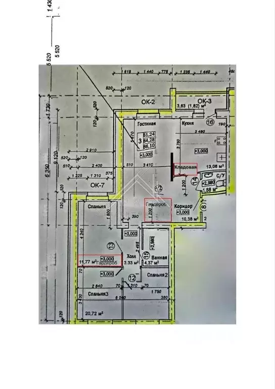 4-к кв. Ярославская область, Ярославль Кавказская ул., 23А (82.7 м) - Фото 2
