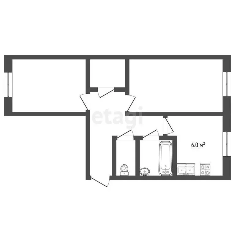 2-комнатная квартира: Омск, микрорайон Городок Нефтяников, улица ... - Фото 1