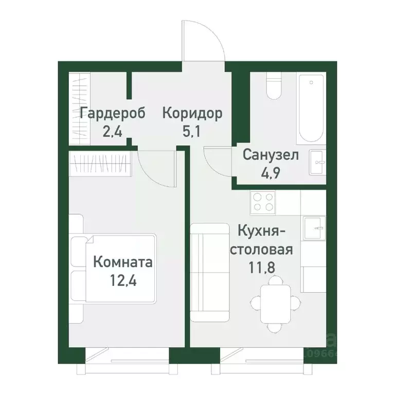 1-к кв. Челябинская область, Челябинский городской округ, пос. ... - Фото 0