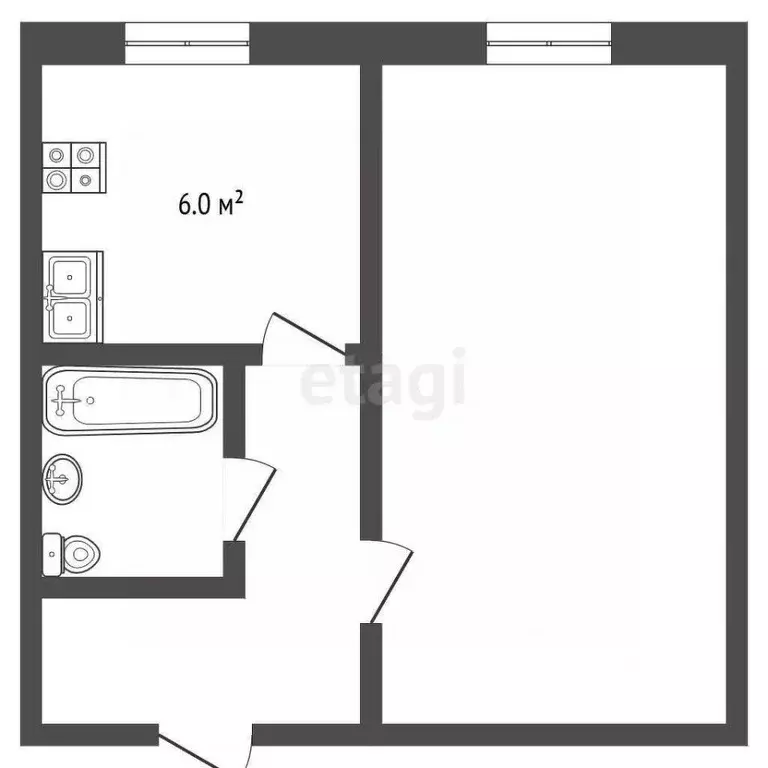 1-к кв. Забайкальский край, Чита ул. Казачья, 3В (32.2 м) - Фото 2