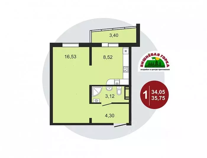 1-к кв. Челябинская область, Челябинский городской округ, пос. ... - Фото 0