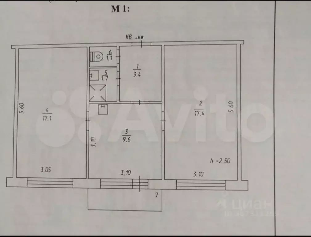 2-к кв. Кемеровская область, Киселевск Краснобродская ул., 1 (50.0 м) - Фото 1