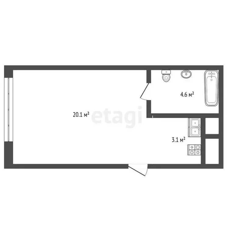 Квартира-студия: Красногорск, улица Липовой Рощи, 1к1 (28 м) - Фото 0