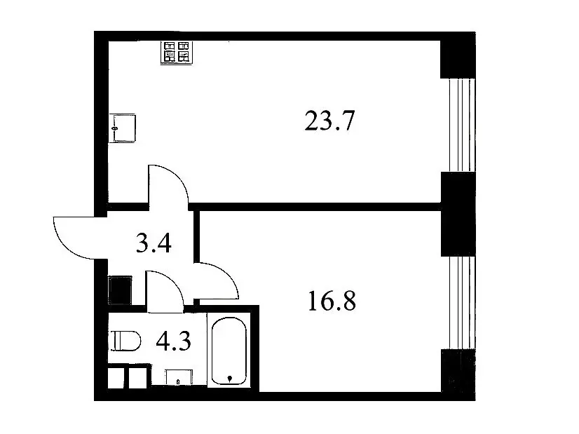 1-комнатная квартира: Санкт-Петербург, Петровский проспект, 9к2 (48.2 ... - Фото 1