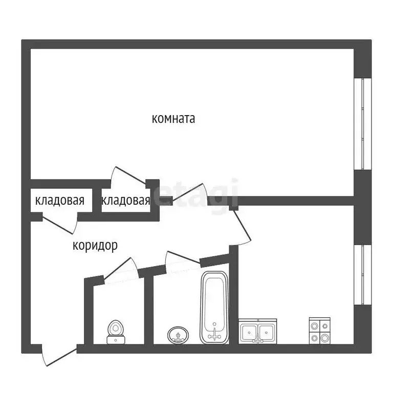 1-комнатная квартира: Туринск, улица Спорта, 13 (38.8 м) - Фото 0