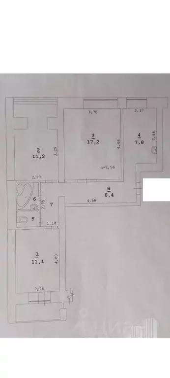3-к кв. Пермский край, Пермь ул. Пушкина, 13 (62.8 м) - Фото 2