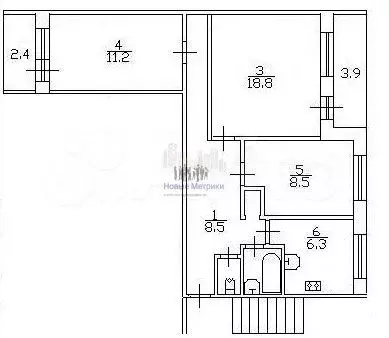 3-к. квартира, 57,5 м, 9/9 эт. - Фото 0