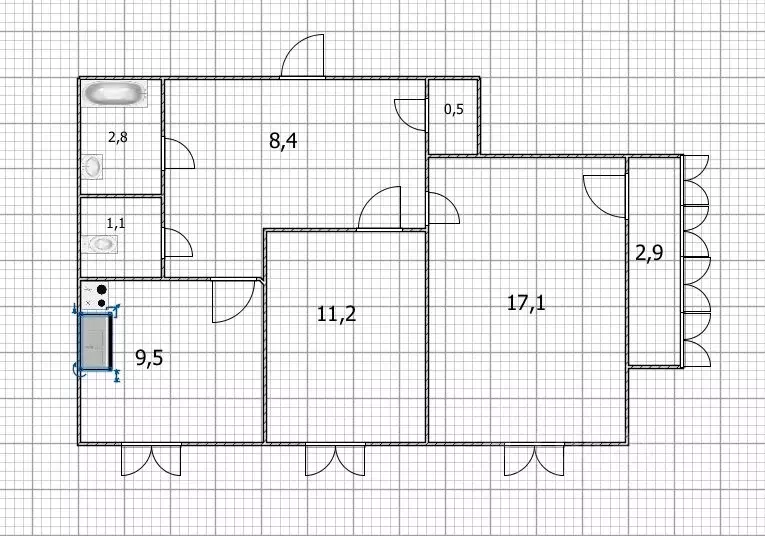 2-к кв. Башкортостан, Уфа Дагестанская ул., 27 (51.1 м) - Фото 2
