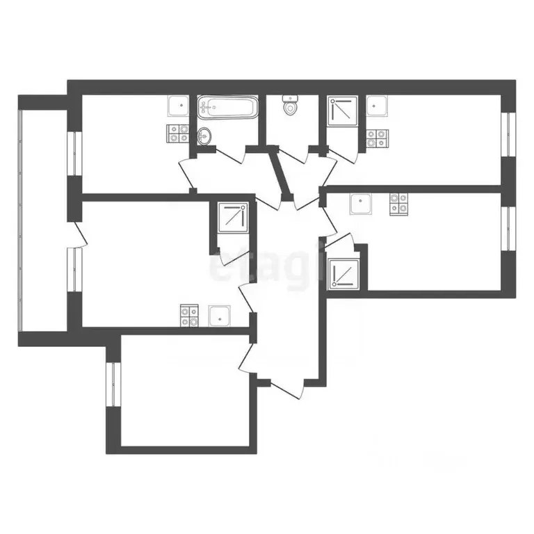 4-к кв. Тюменская область, Тюмень ул. Щербакова, 112 (72.0 м) - Фото 1