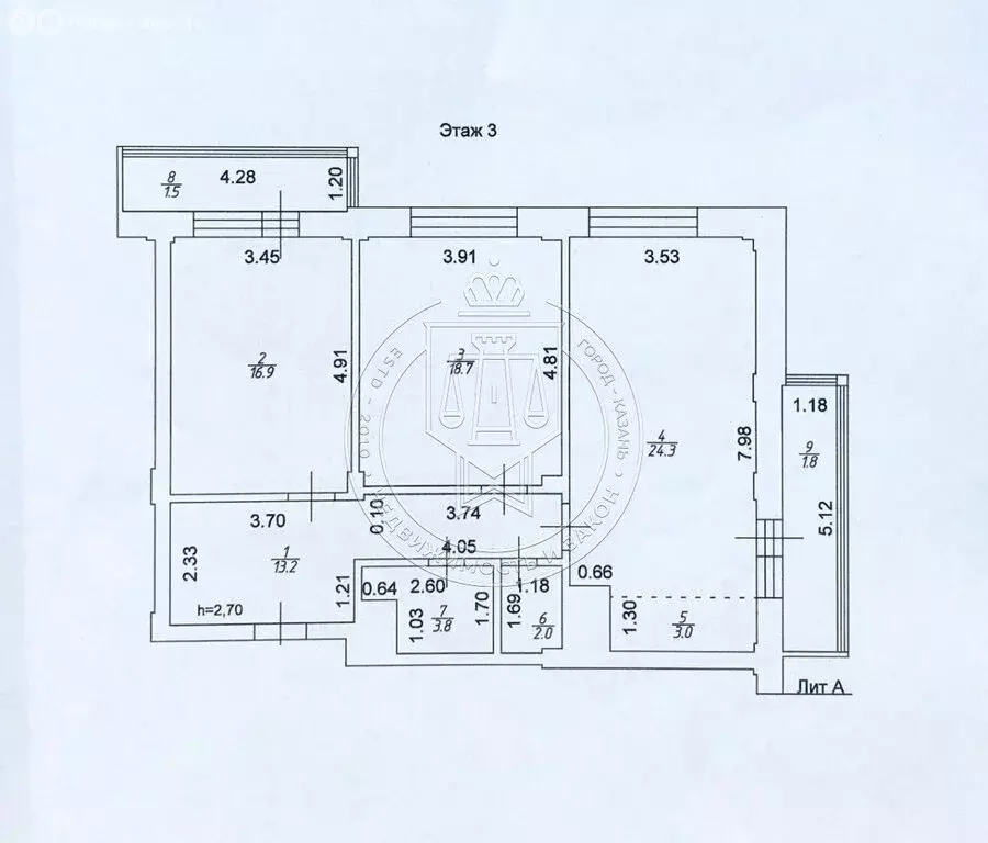 3-комнатная квартира: Казань, улица Бари Галеева, 8Ак4 (81.9 м) - Фото 0