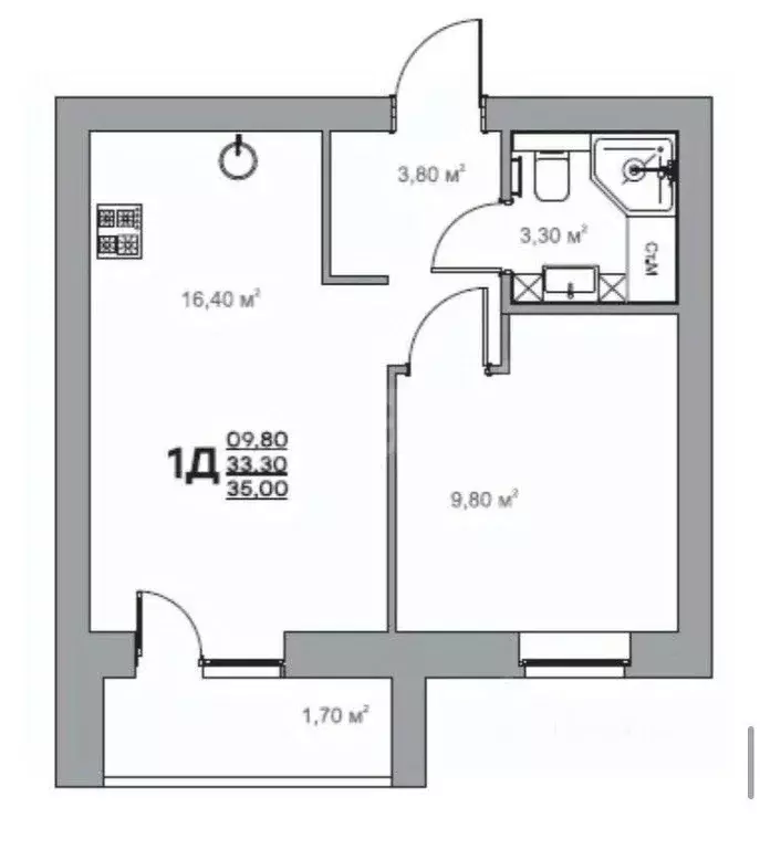 1-к кв. Владимирская область, Ковров ул. Строителей, 39/3 (35.0 м) - Фото 1