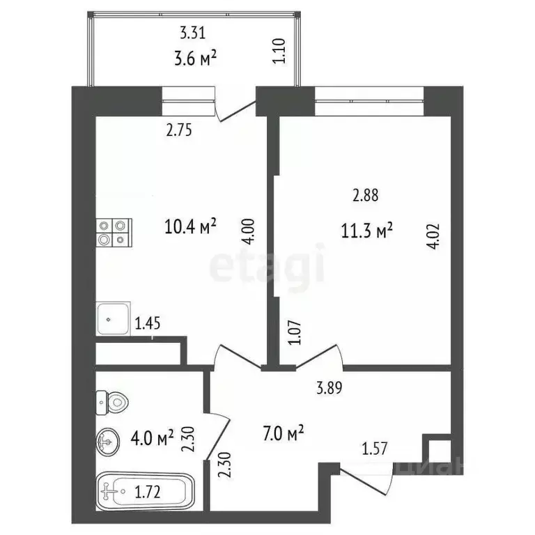 1-к кв. Удмуртия, Ижевск ул. Азина, 135 (32.7 м) - Фото 1