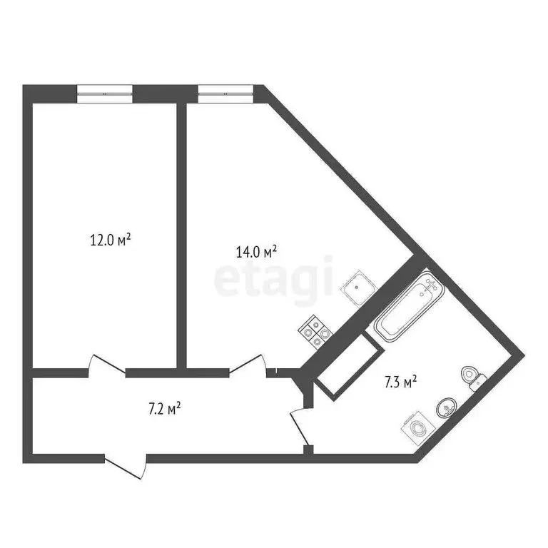 1-комнатная квартира: Тюмень, улица Республики, 204к13 (40.1 м) - Фото 1