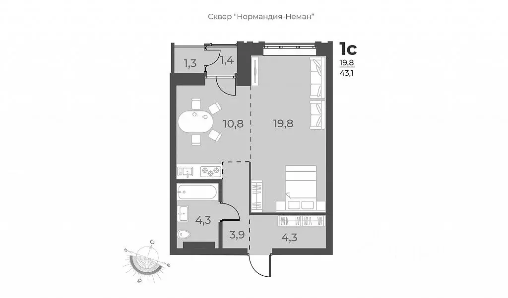 Свободной планировки кв. Новосибирская область, Новосибирск ул. ... - Фото 1