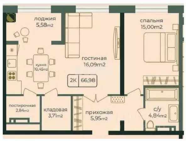 2-к кв. Дагестан, Каспийск просп. Акулиничева (66.72 м) - Фото 0