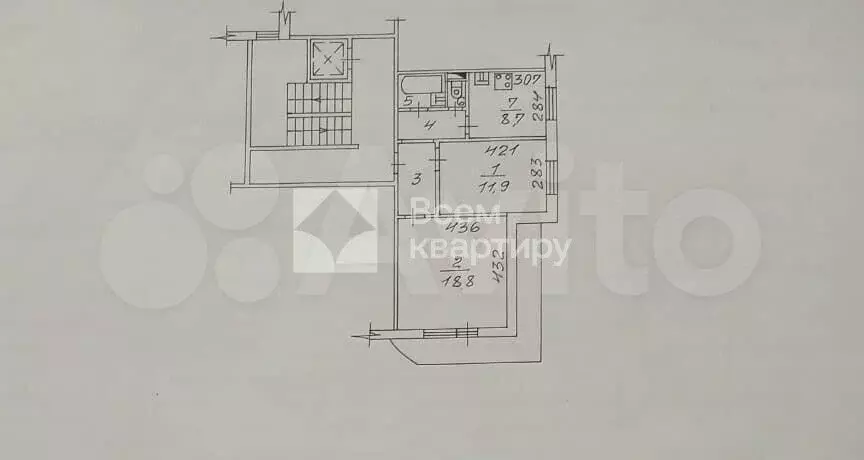 2-к. квартира, 53,4 м, 2/9 эт. - Фото 0