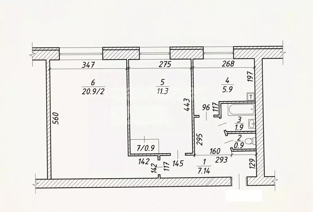 2-к кв. Томская область, Северск ул. Калинина, 101 (49.2 м) - Фото 2