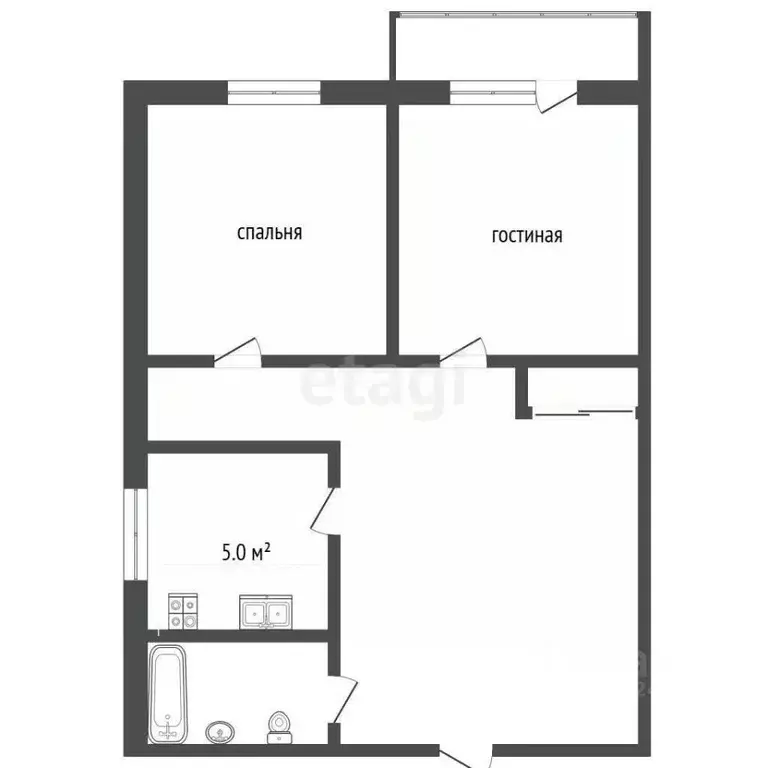 2-к кв. Удмуртия, Ижевск ул. Циолковского, 13 (40.0 м) - Фото 2