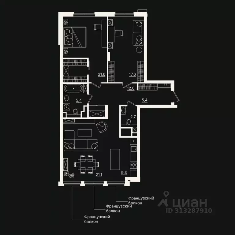 3-к кв. Тюменская область, Тюмень ул. Щербакова, 2к5 (95.2 м) - Фото 1