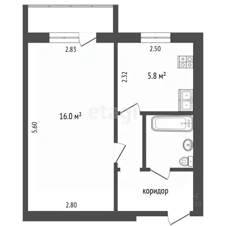 1-к кв. Москва Авиационная ул., 68 (30.0 м) - Фото 2