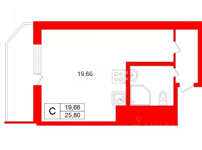 Студия Ленинградская область, Мурино Всеволожский район, бул. ... - Фото 2