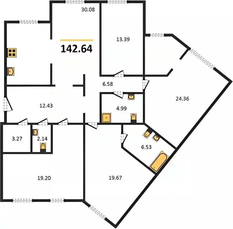 4-к кв. Санкт-Петербург Сызранская ул., 15Б (142.0 м) - Фото 2