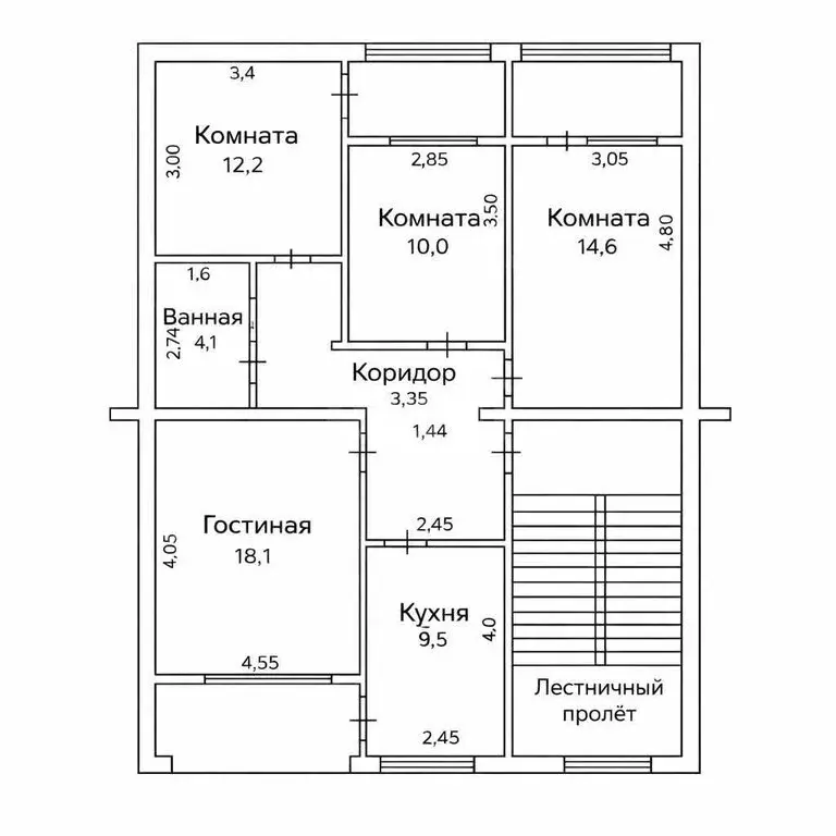4-комнатная квартира: Каспийск, улица Ильяшенко, 1 (96 м) - Фото 1