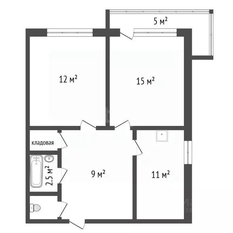2-к кв. Красноярский край, Красноярск ул. Ломоносова, 98 (48.0 м) - Фото 2