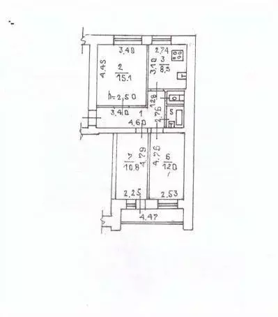 3-к кв. Липецкая область, Липецк ул. Жуковского, 30А (60.7 м) - Фото 2