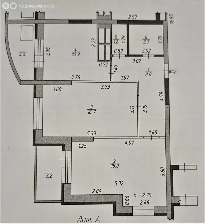 2-комнатная квартира: Набережные Челны, Московский проспект, 79А (60 ... - Фото 2
