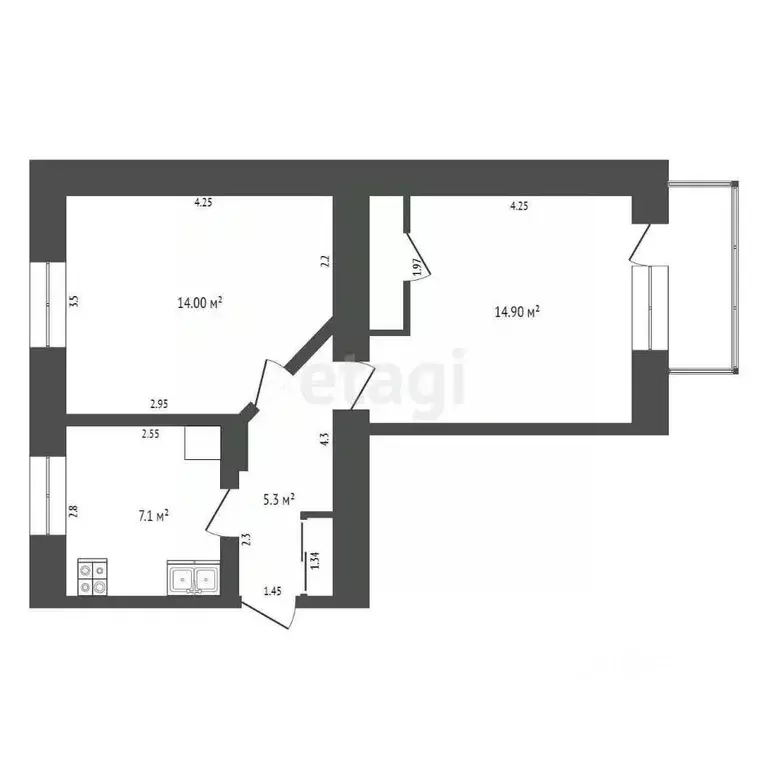 2-к кв. Краснодарский край, Анапа муниципальный округ, Анапская ст-ца ... - Фото 2