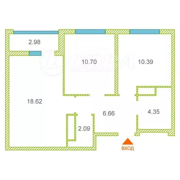 2-комнатная квартира: Дударева, улица Сергея Джанбровского, 11 (53 м) - Фото 0